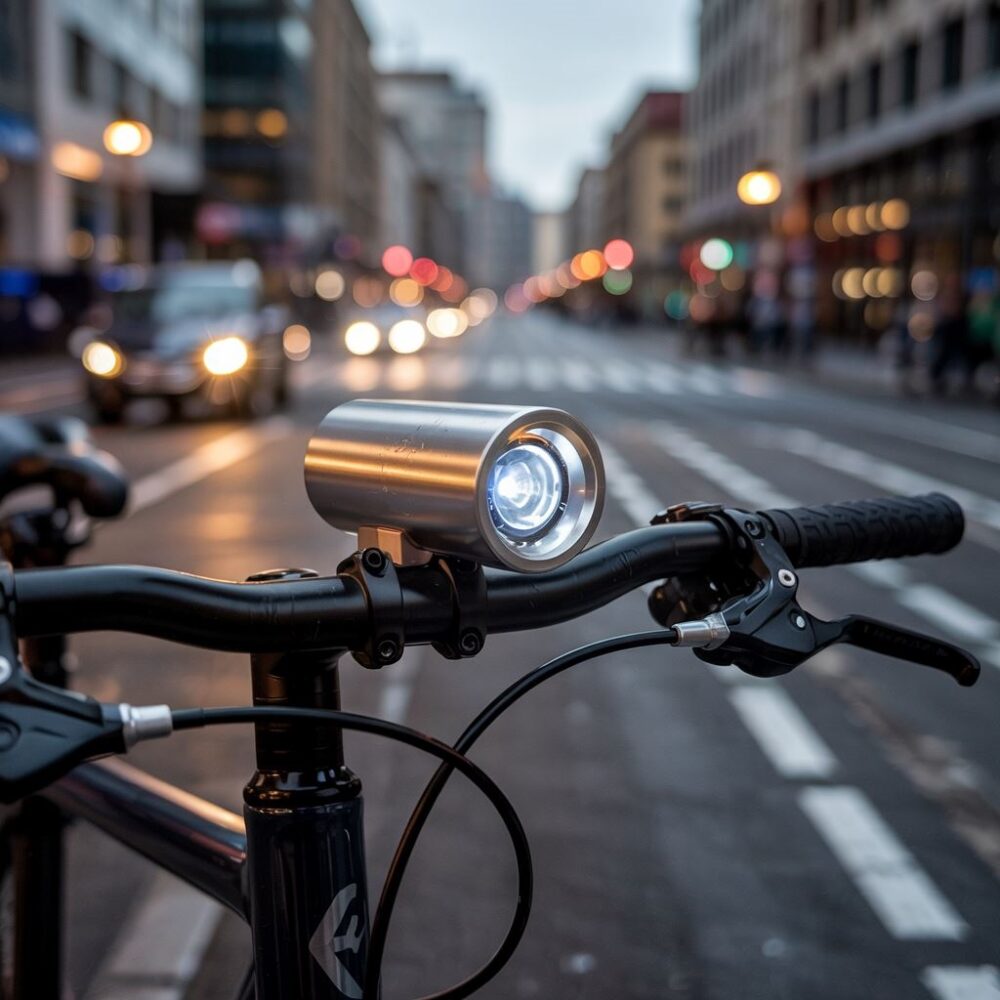 nowoczesna lampka LED rowerowa